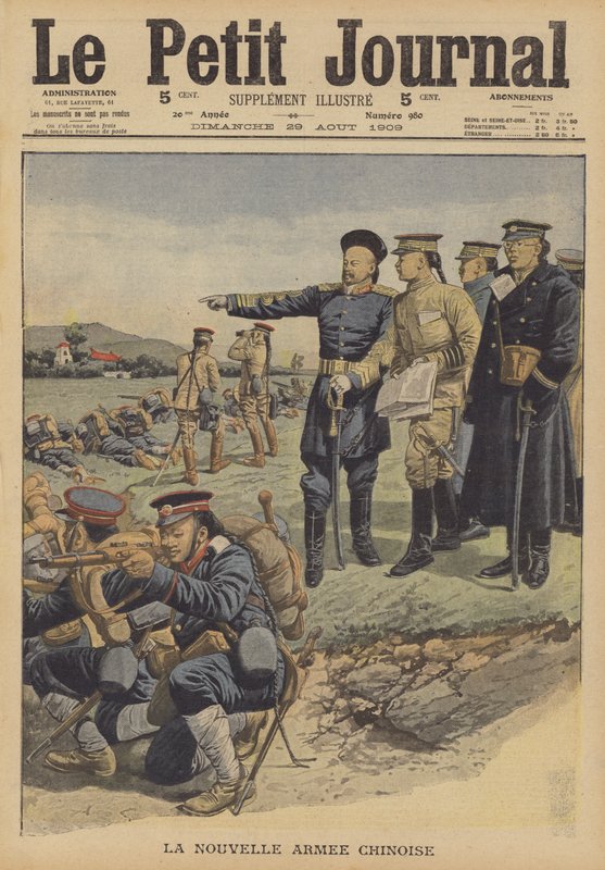 Den nye kinesiske hæren (farge litho) av French School