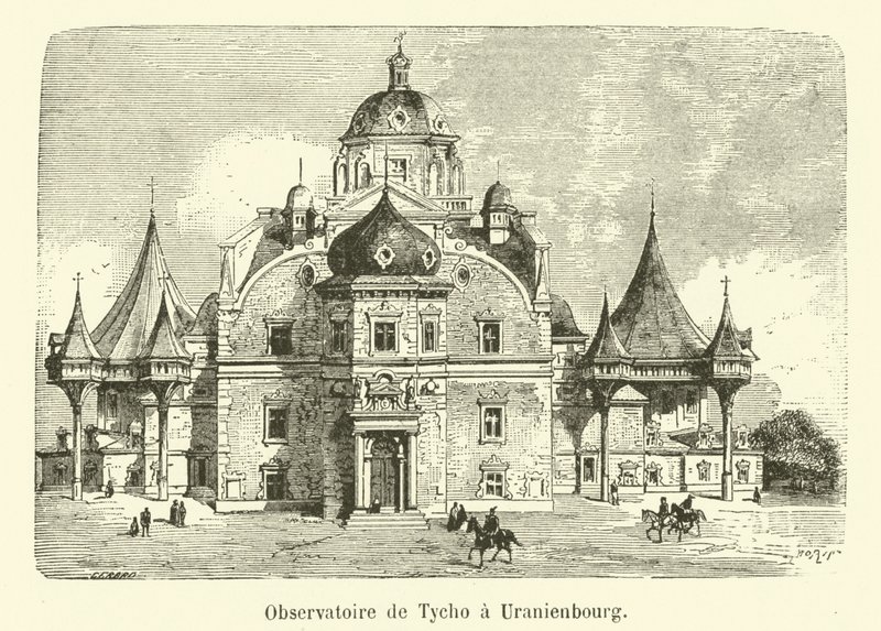 Observatoriet til Tycho Brahe i Uranienbourg (gravering) av French School