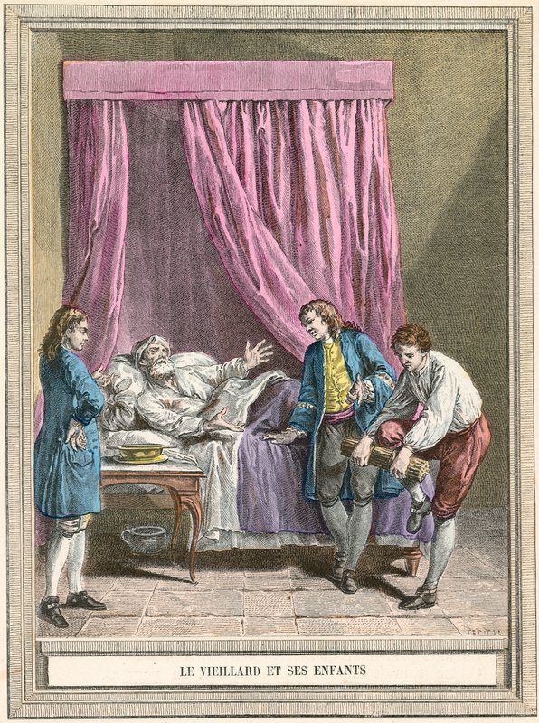 Den gamle mannen og barna hans av French School