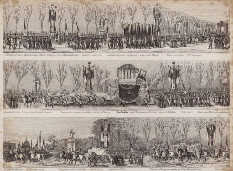 Prosesjonen for gjenbegravelsen av Napoleon, Paris, 1840 av French School