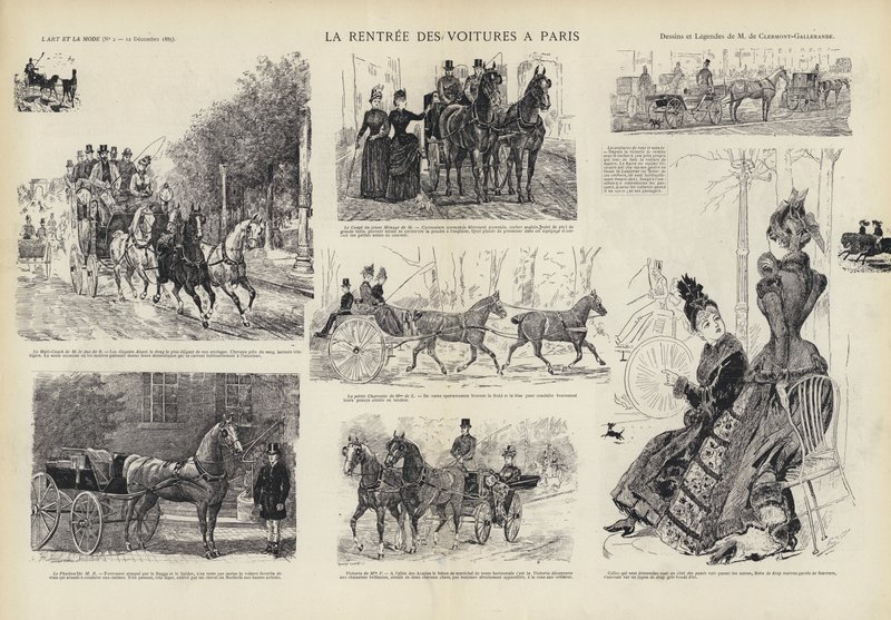 Retur av vogner til Paris (litho) av French School
