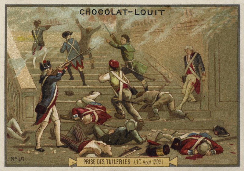 Stormingen av Tuileries-palasset, den franske revolusjonen, 10. august 1792 av French School