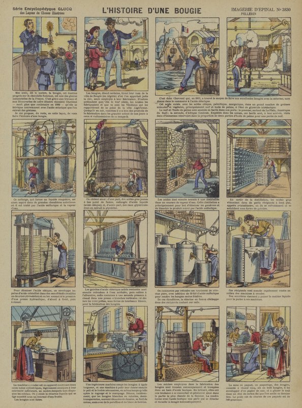 Historien om et stearinlys (farge litho) av French School