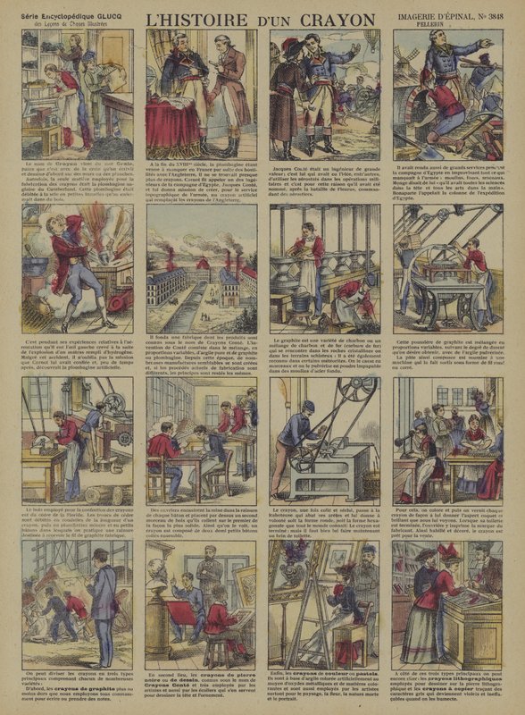 Historien om en blyant (fargelitho) av French School