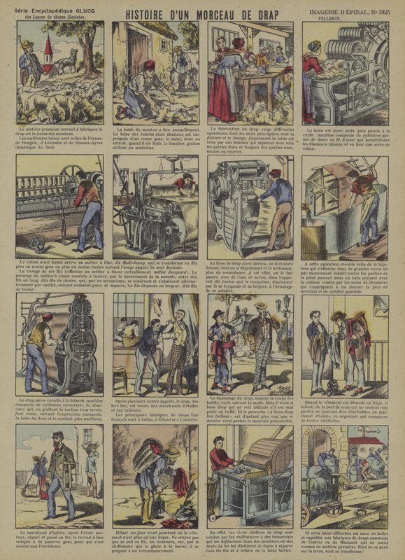 Historien om et stykke ullstoff (farge litho) av French School