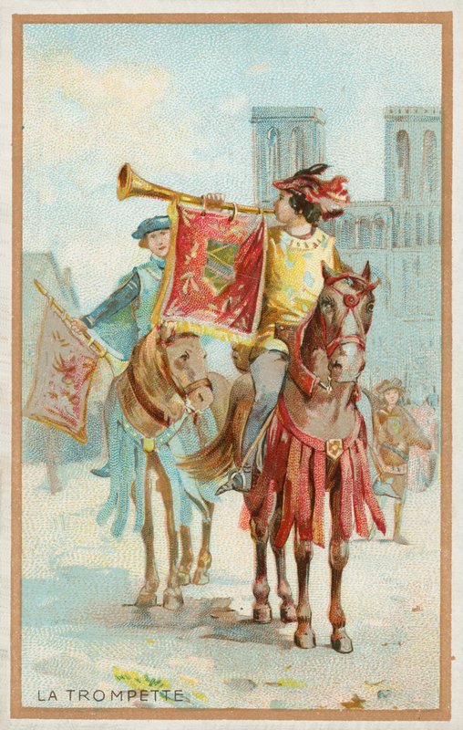 Trompeten (chromolitho) av French School