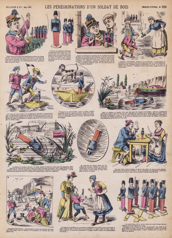 Vandringene til en tresoldat (farge litho) av French School