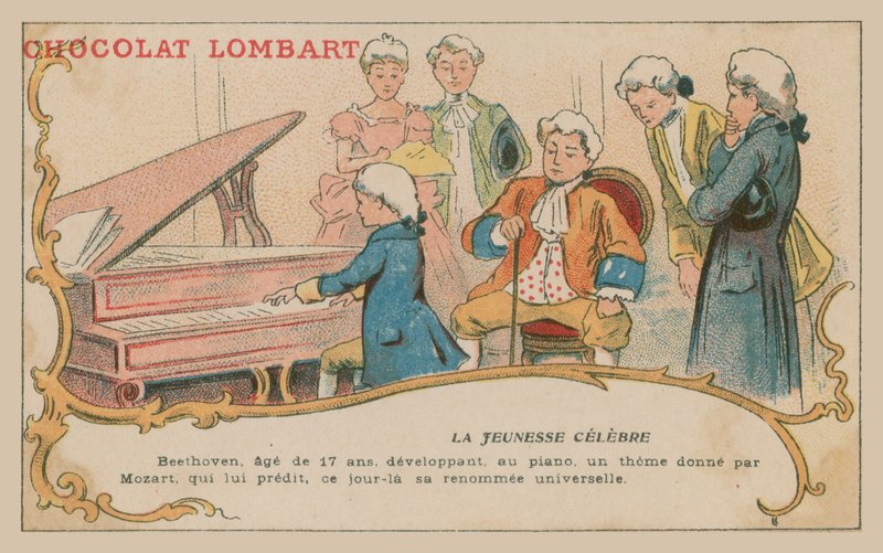 Den unge Beethoven ved pianoet av French School