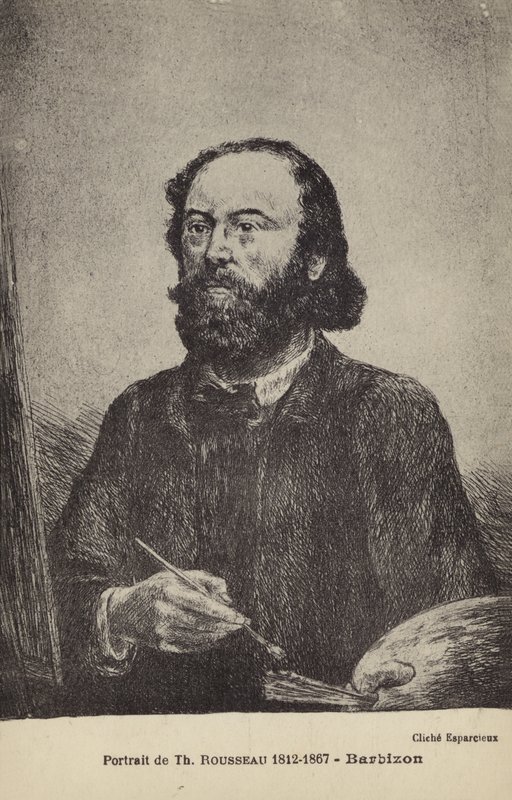 Theodore Rousseau , fransk maler (lito) av French School
