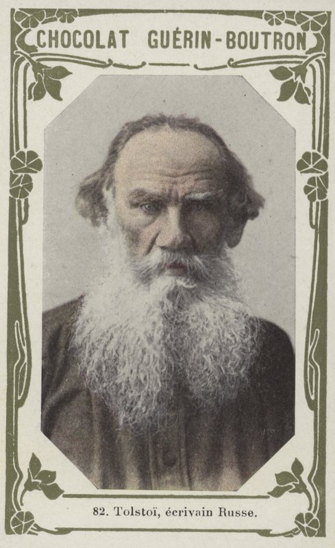 Tolstoi, russisk forfatter (farget bilde) av French School