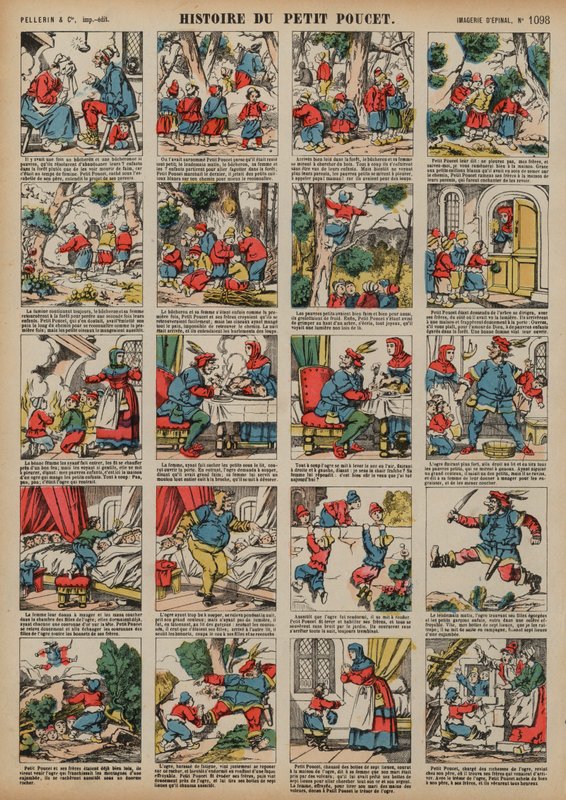 Tom Thumb (farget gravering) av French School