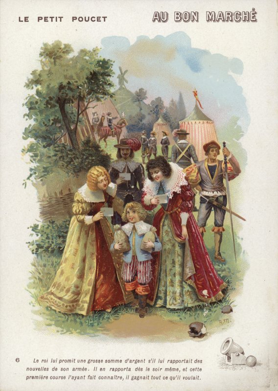 Tom Thumb, gutt som holder pengesekker av French School