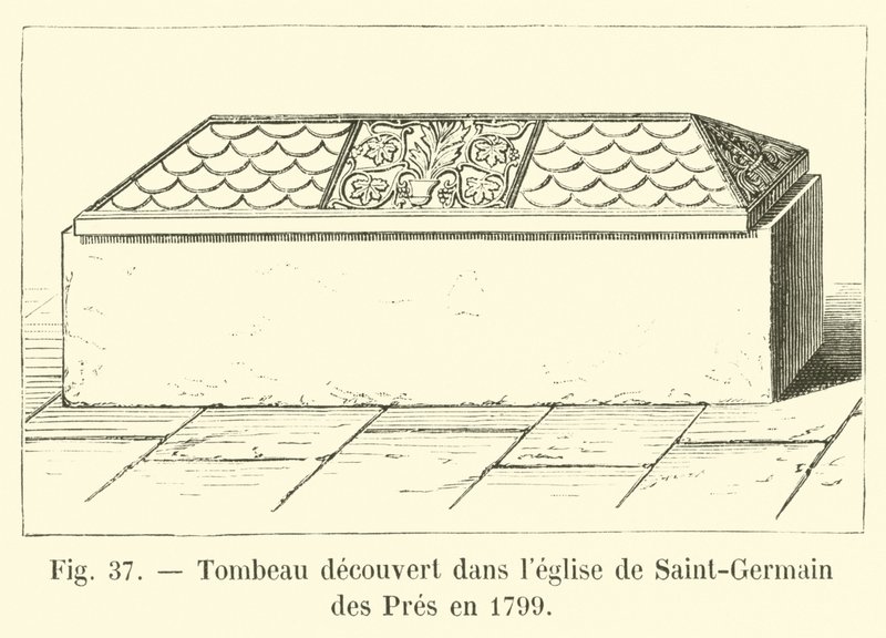 Grav oppdaget i kirken Saint-Germain des Pres i 1799 av French School