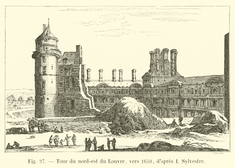 Nordøst-tårnet til Louvre, rundt 1650, etter I Sylvestre av French School