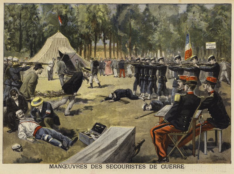 Treningsøvelse for hærens feltmedisinere, Frankrike, 1897 av French School
