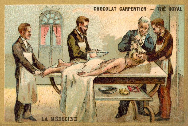 Trepanning (chromolitho) av French School