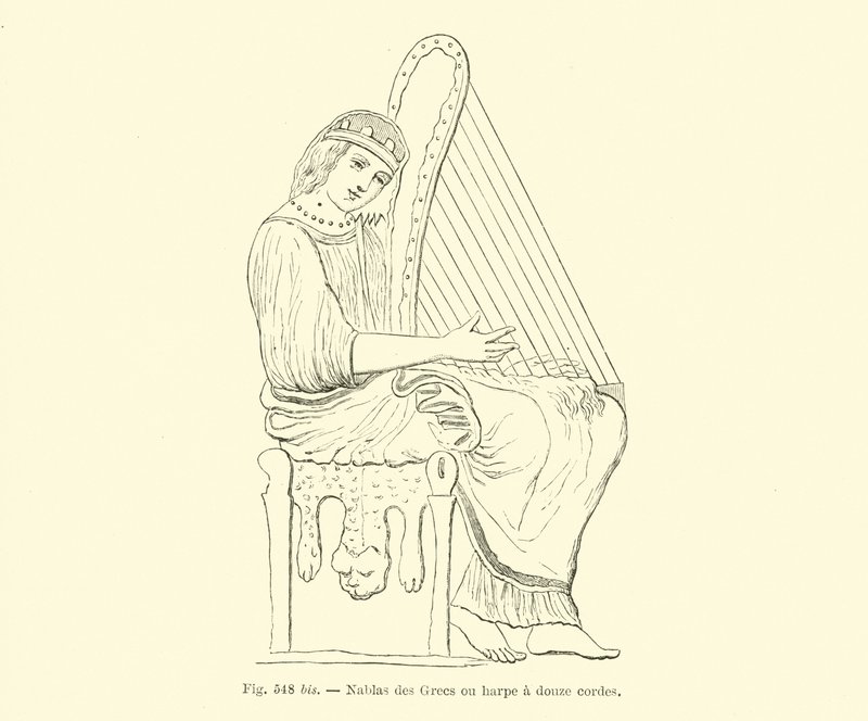 Tolvstrengs gresk harpe av French School