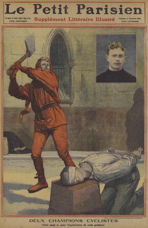 To mestersyklister (farge litho) av French School