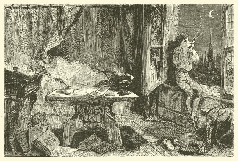 Tycho Brahe måler avstanden som skiller stjernene (gravering) av French School