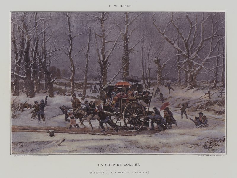 Un Coup de Collier (A Push) (farge litho) av French School