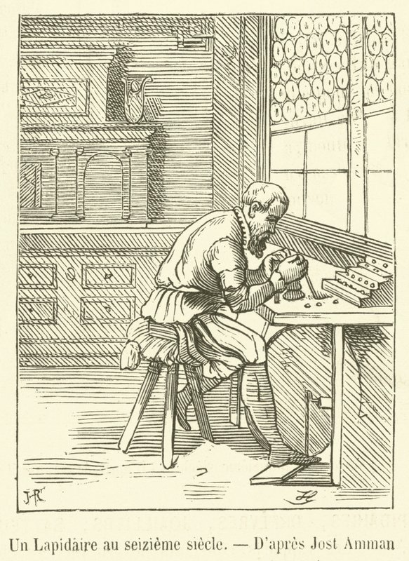 En Lapidary i det sekstende århundre (gravering) av French School
