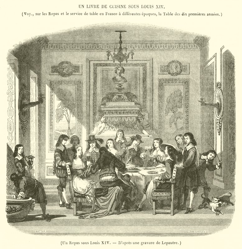 Et måltid under Louis XIV (gravering) av French School