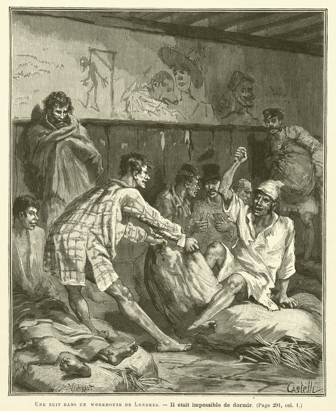 A Night in a London Workhouse (gravering) av French School