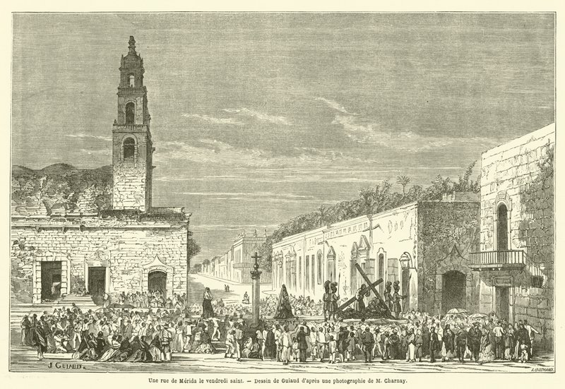 En gate i Merida på langfredag (gravering) av French School