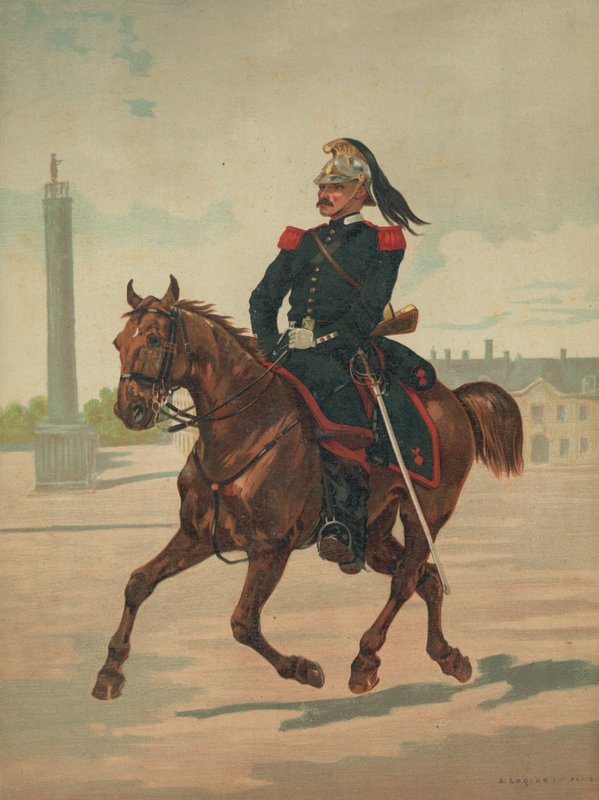 Uidentifisert fransk soldat på hesteryggen av French School