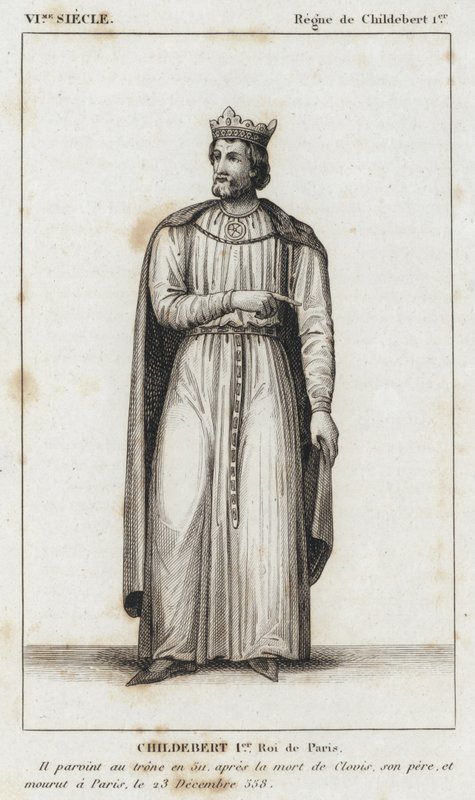 VI Century, Reign of Childebert I, Childebert I, King of Paris (gravering) av French School