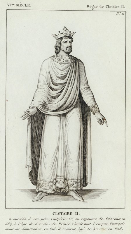VI Century, Reign of Clotaire II, Clotaire II (gravering) av French School