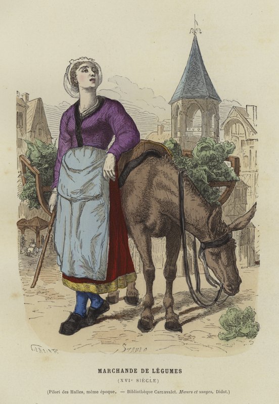 Grønnsakselger, 1500-tallet av French School