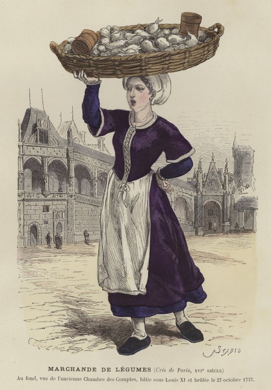 Grønnsakselger, 1500-tallet av French School