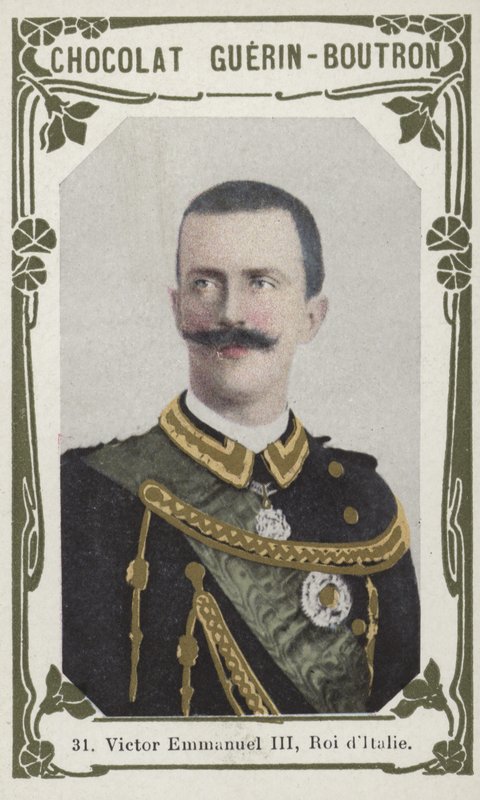 Victor Emmanuel III, Roi dItalie (farget bilde) av French School