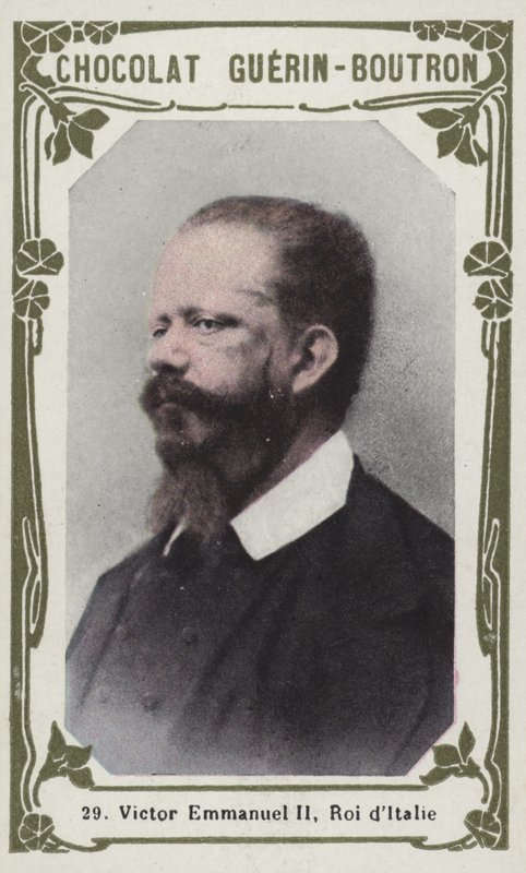 Victor Emmanuel II, konge av Italia (farget bilde) av French School