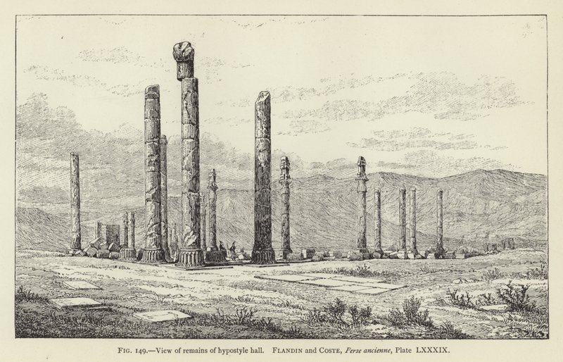 Utsikt over restene av hypostyle hall av French School