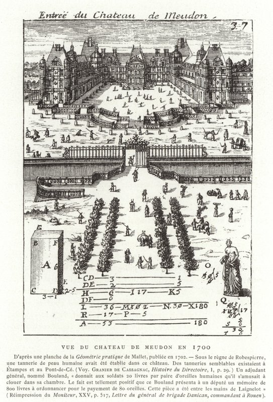 Utsikt over Chateau de Meudon i 1700 av French School