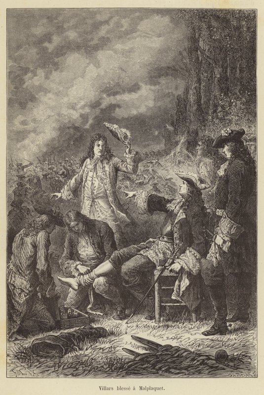 Villars skader Malplaquet (gravering) av French School
