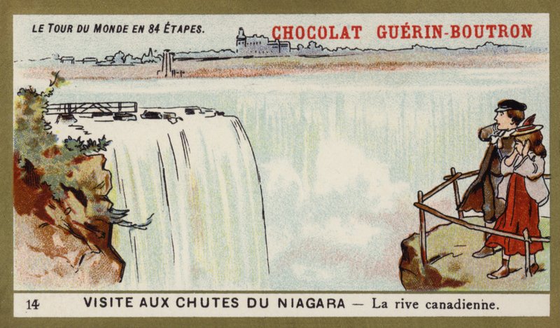 Besøk til Niagara Falls - den kanadiske siden (chromolitho) av French School