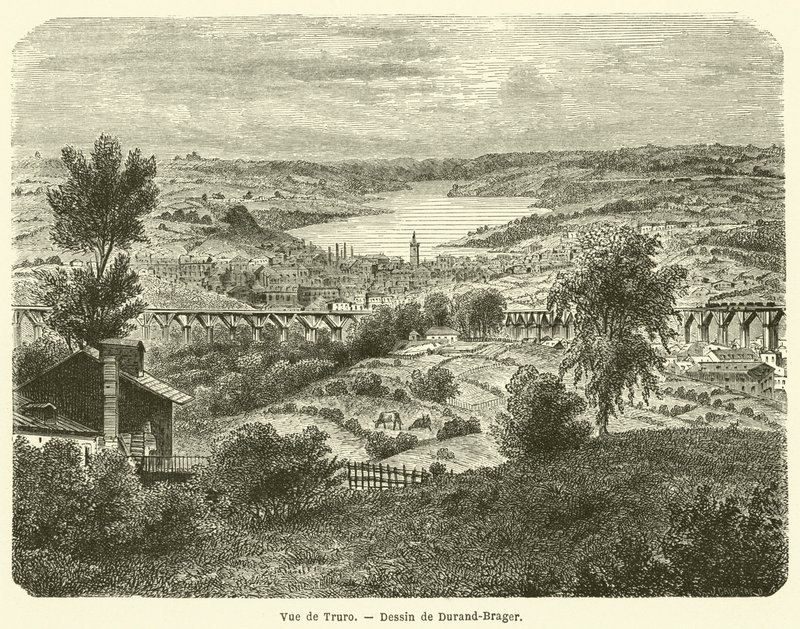 Vue de Truro (gravering) av French School