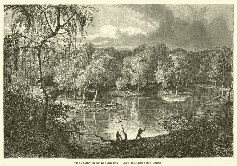 Utsikt over Murray under høyvann (gravering) av French School