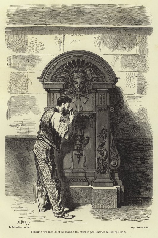 Wallace-fontenen designet av Charles Auguste Lebourg, Paris, 1872 av French School