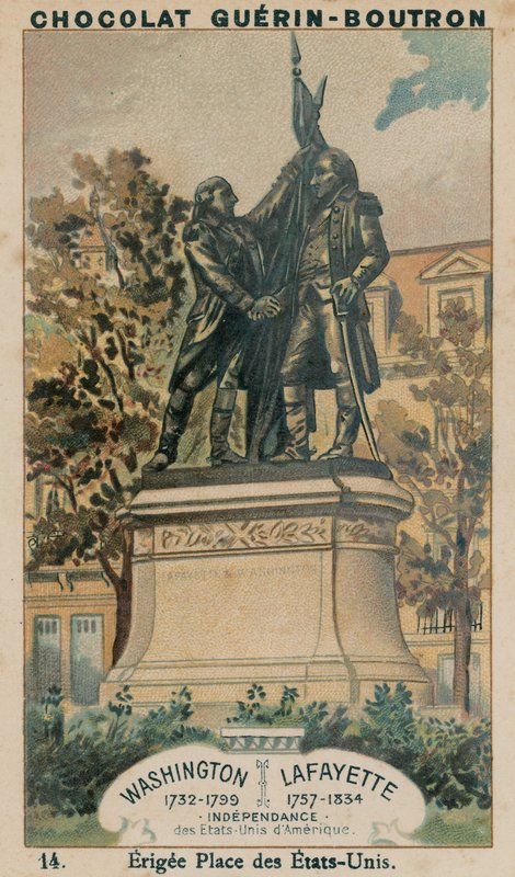 Washington, 1732-1799, Lafayette, 1757-1834, Uavhengighet, Amerikas forente stater, oppført Place des Etats-Unis av French School