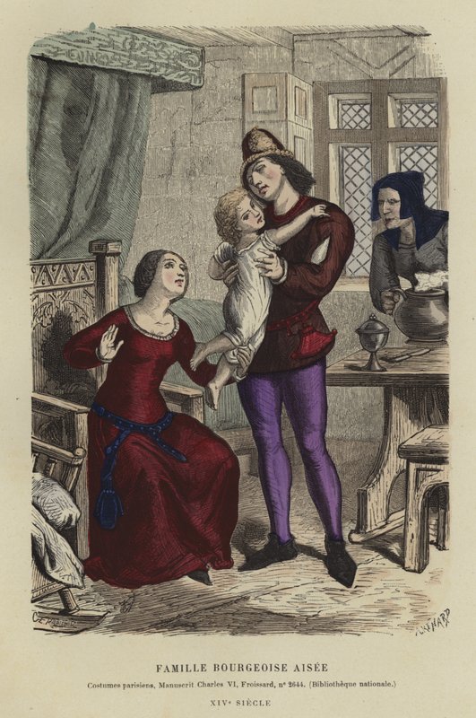 Velstående borgerlig familie, 1300-tallet av French School