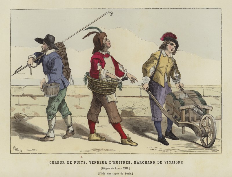 Brønnrenere, østersselger og eddikselger, regjeringstid til Louis XIII av Frankrike, 1600-tallet av French School