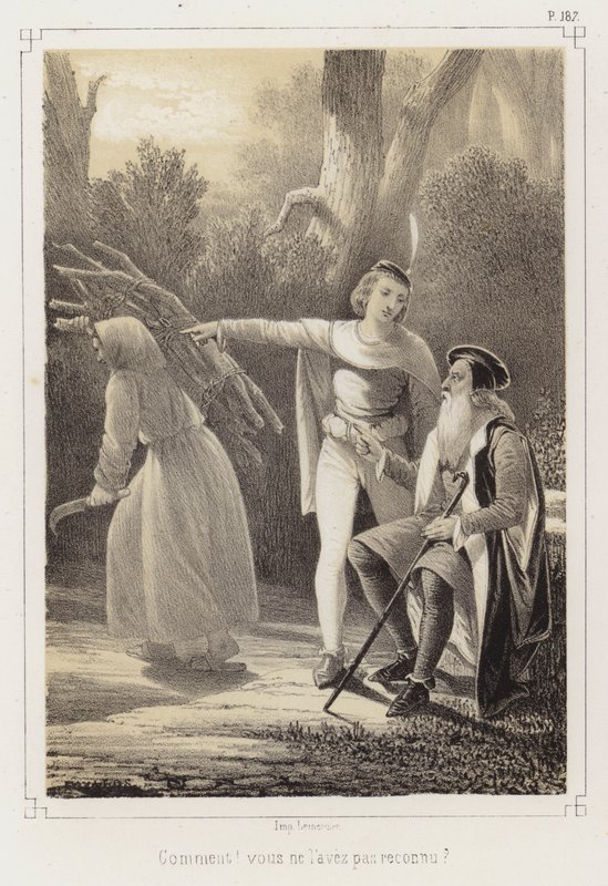 Hva? Kjenner du henne ikke igjen? (litho) av French School