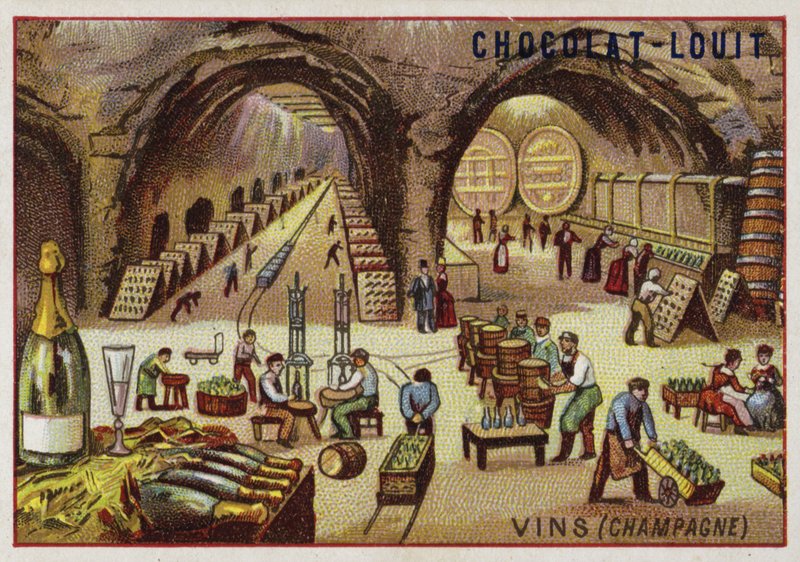 Vinproduksjon (champagne) av French School
