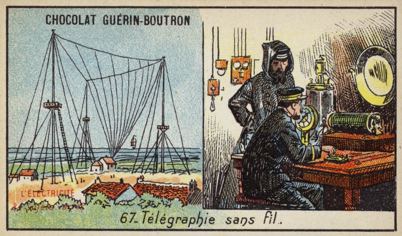 Trådløs telegrafi (chromolitho) av French School