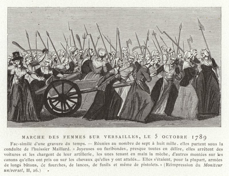 Kvinners marsj mot Versailles, den franske revolusjonen, 5. oktober 1789 av French School