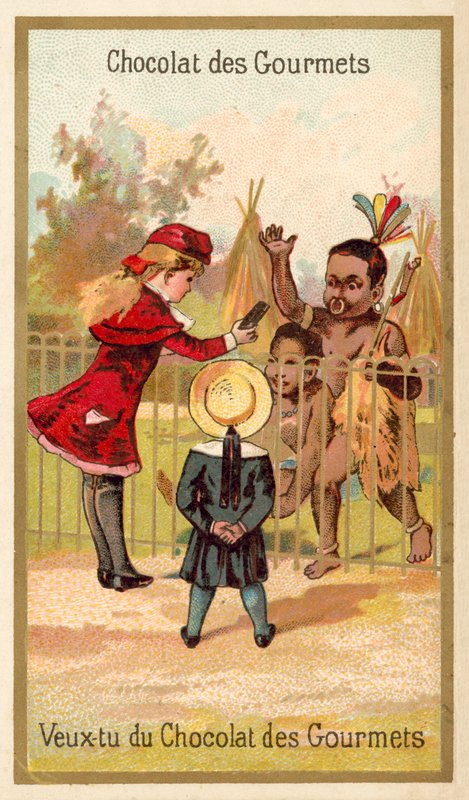 Vil du ha noen Chocolat des Gourmets? (chromolitho) av French School
